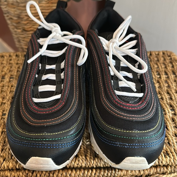 Nike | Air Max 97 | women’s | black | rainbow stitching | 6.5 | tennis Shoes - Picture 8 of 15
